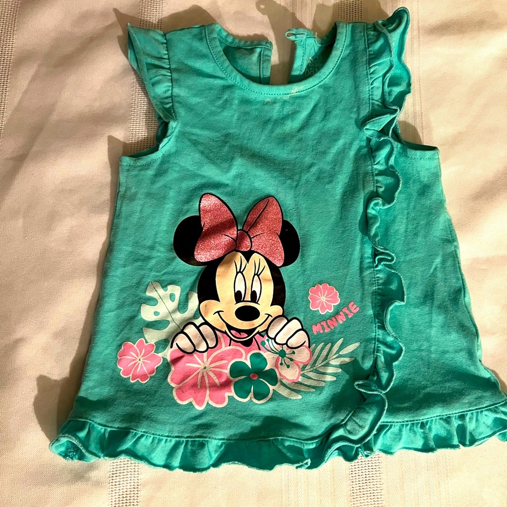 Disney Minnie Mouse Teal Kids dress size 12-18mths